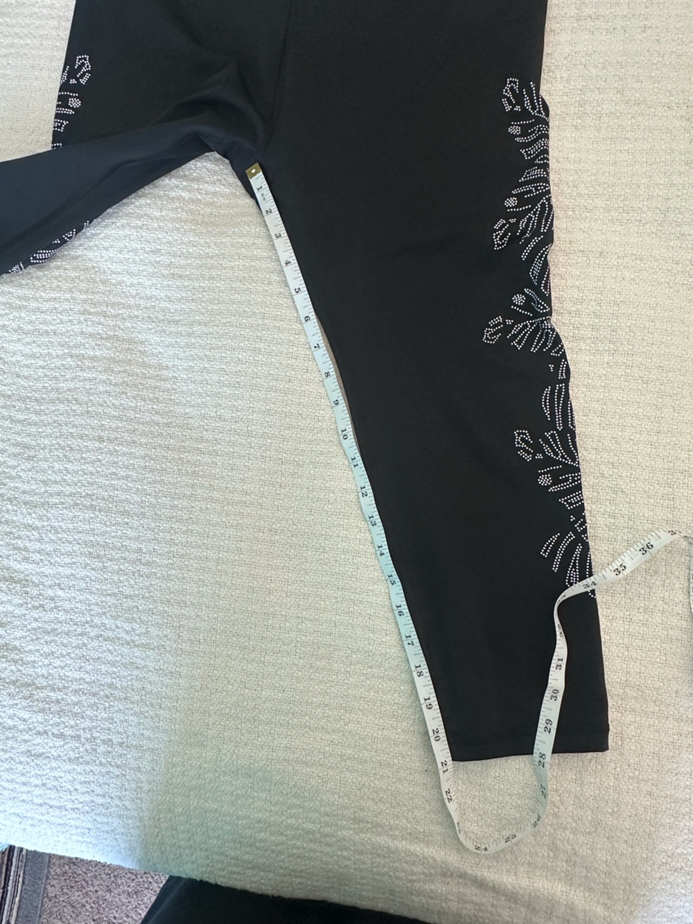 GapFit GFast Black Cropped Leggings Palm Print Size L Athletic Worko - Picture 10 of 11
